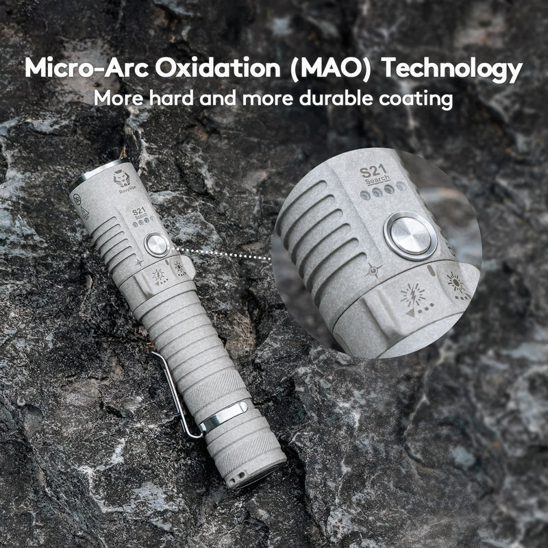 RovyVon S21 (MAO Marble Gray) 3000 Lumens Pocket Search Flashlight