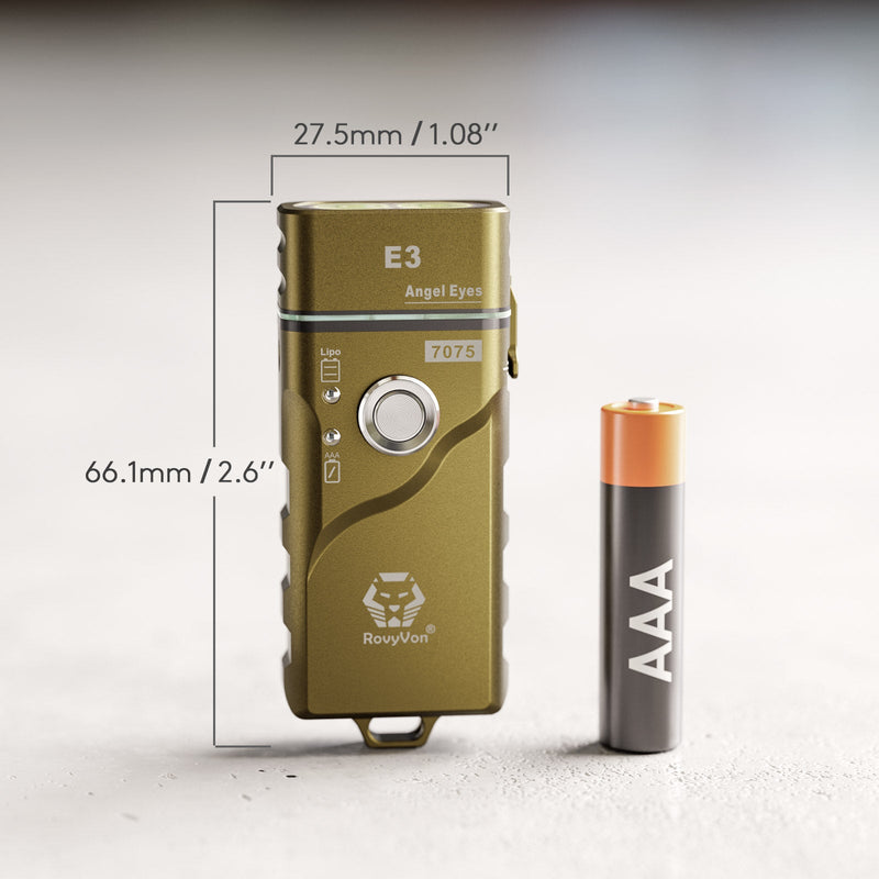 Angel Eyes E3, Lipo & AAA Battery Hybrid Keychain Flashlight