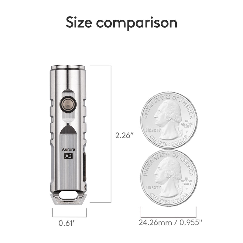 Aurora A2 USB-C Keychain Flashlight