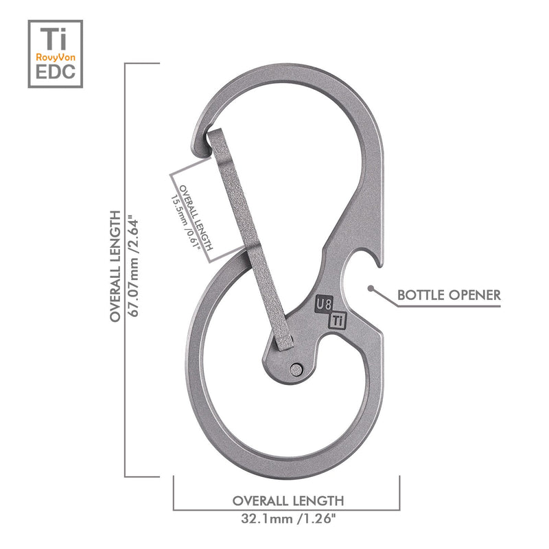 RovyVon Utility U8 Titanium Keychain Carabiner