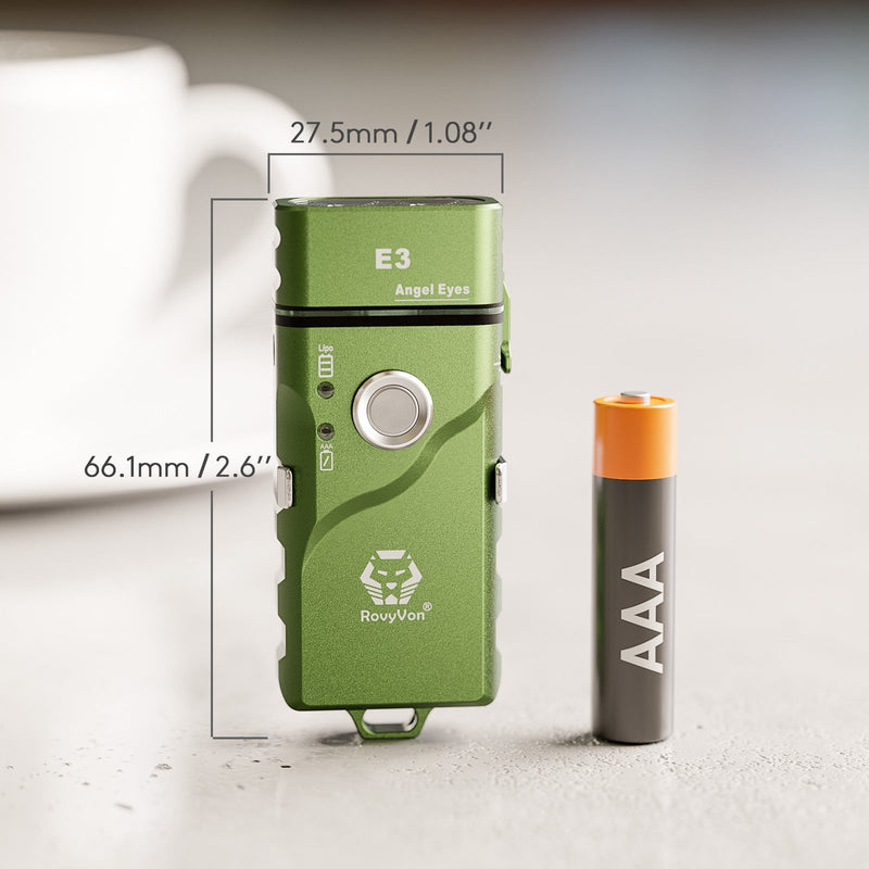 Angel Eyes E3, Lipo & AAA Battery Hybrid Keychain Flashlight